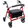 Heavy Duty Extra Wide 8" Wheel Rollator - Red