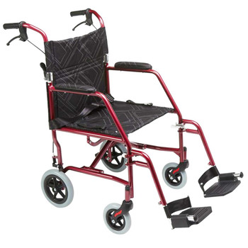 Ultra Light Red Transit Wheelchair LWTR18