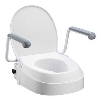 Homecraft Adjustable Raised Toilet Seat with Armrests – 60mm 100mm or 150mm