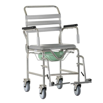 Commode Mobile Shower Stainless B4026S - Front Right View