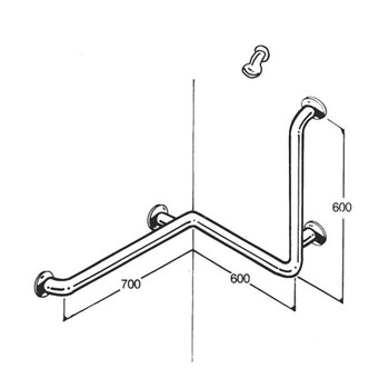 Shower Rail 32mm Stainless Type 019