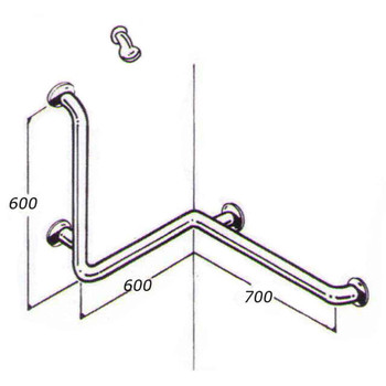 Shower Rail 32mm Stainless Type 019A
