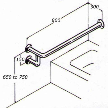 Bath Rail 32mm Stainless Type 023A