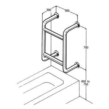 Bath Rail 32mm Stainless Type 026