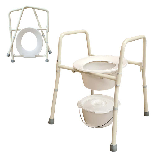 Folding Over Toilet Frame Commode TATFC1 - Compact
