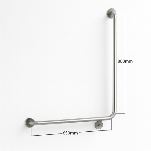 Contenda Shower Rail 32mm Stainless L Shape 650 x 800 mm Left Hand - Dimensions Contenda Shower Rail 32mm Stainless L Shape 650 x 800 mm Left Hand - Dimensions