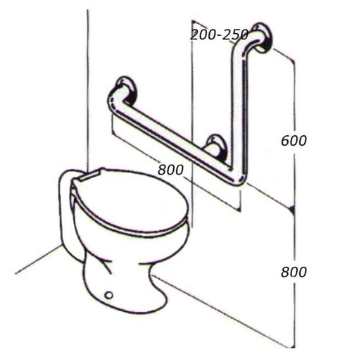 Toilet Rail 32mm Stainless AC0380 03A