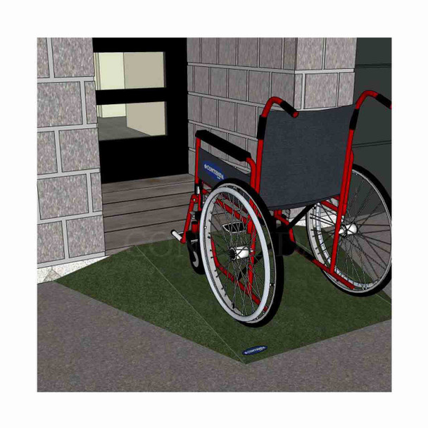 Rubber-Ramp 120mm 1-10 WW Green-with shown to scale wheelchair
