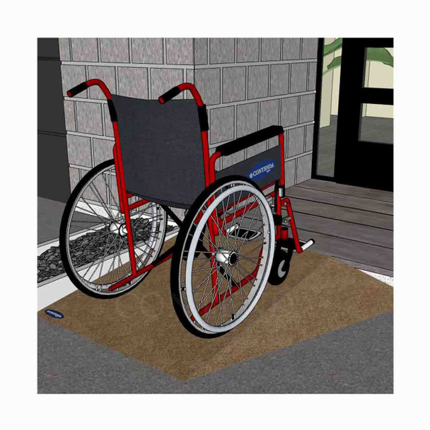 Rubber-Ramp 120mm 1-10 RW Mocha-with shown to scale wheelchair