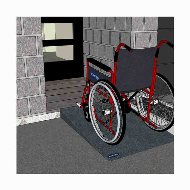 Rubber-Ramp 120mm 1-10 STD Charcoal-with shown to scale wheelchair