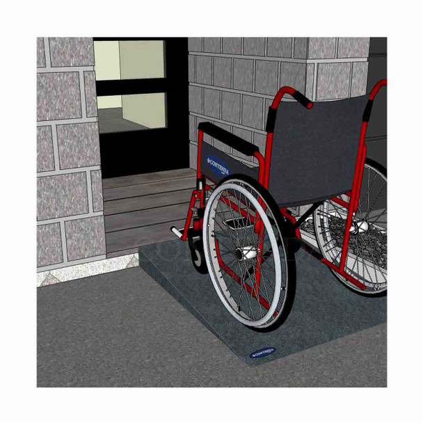 Rubber-Ramp 110mm 1-10 STD Charcoal-with shown to scale wheelchair