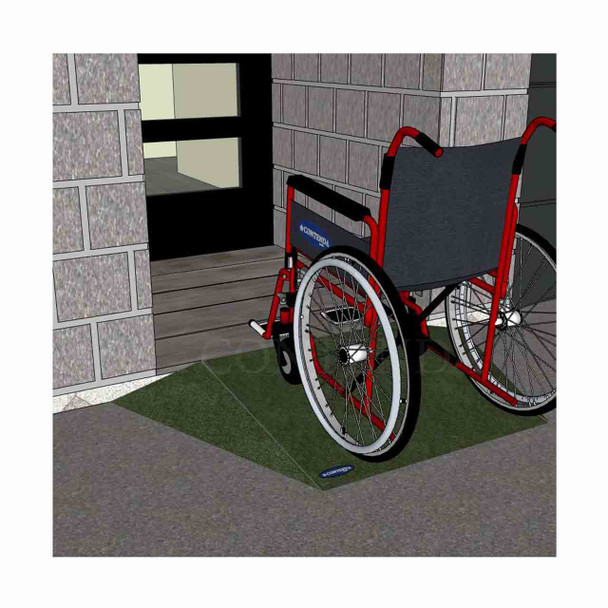 Rubber-Ramp 90mm 1-10 WW Green-with shown to scale wheelchair