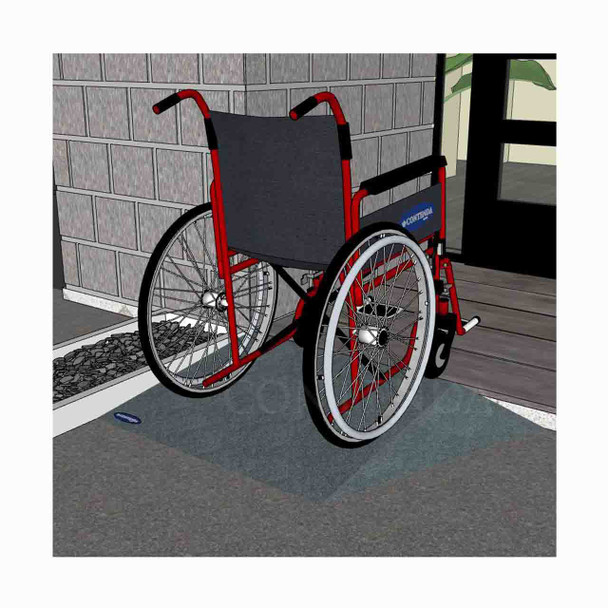Rubber-Ramp 75mm 1-10 RW Grey-with shown to scale wheelchair