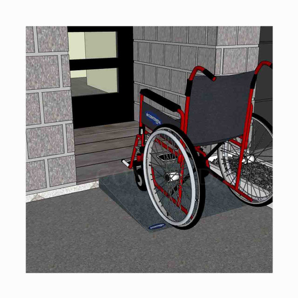 Rubber-Ramp 75mm 1-10 STD Charcoal-with shown to scale wheelchair