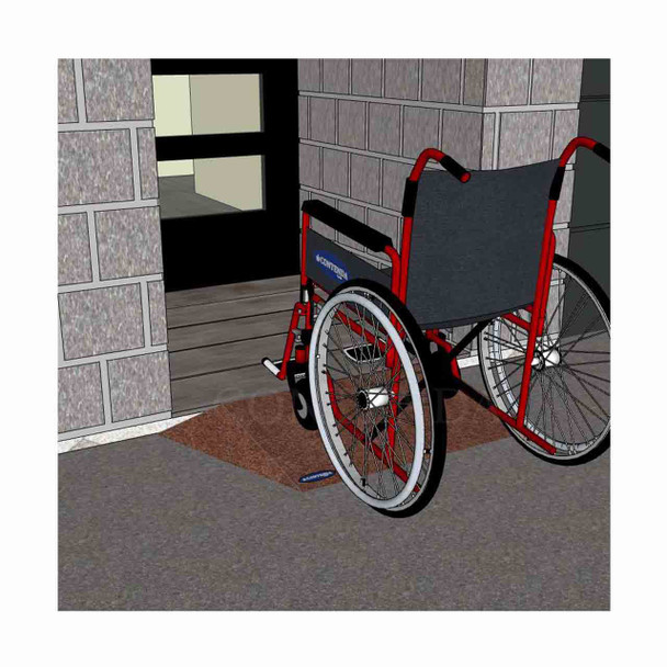 Rubber-Ramp 60mm 1-10 LW Terracotta-with shown to scale wheelchair