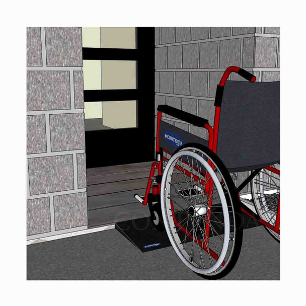 Rubber-Ramp 40mm 1-10 STD Black-with shown to scale wheelchair