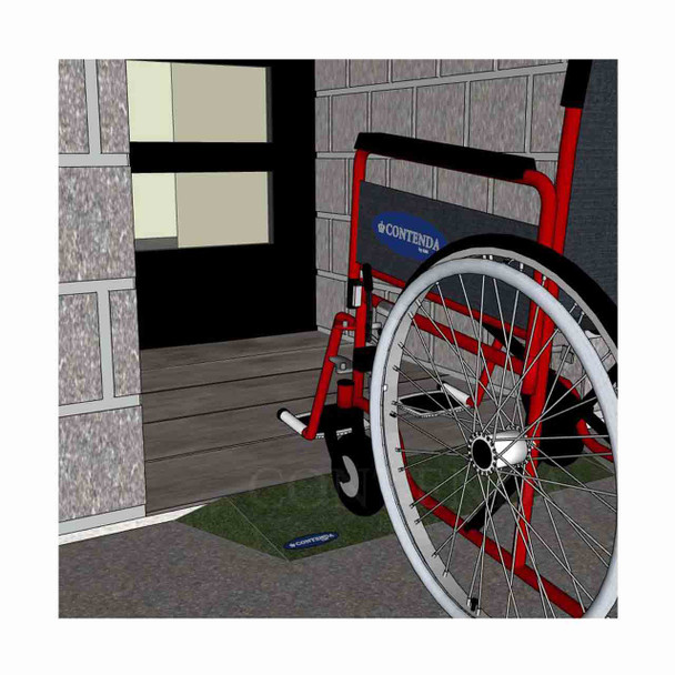 Rubber-Ramp 30mm 1-10 WW Green-with shown to scale wheelchair