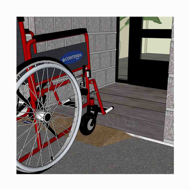 Rubber-Ramp 30mm 1-10 RW Mocha-with shown to scale wheelchair