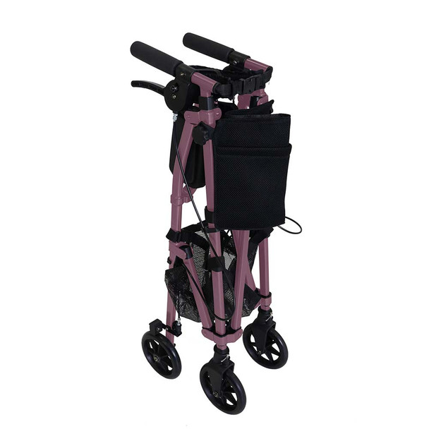 Portable Folding Mobility Walker MWPFL1  Folded Pink