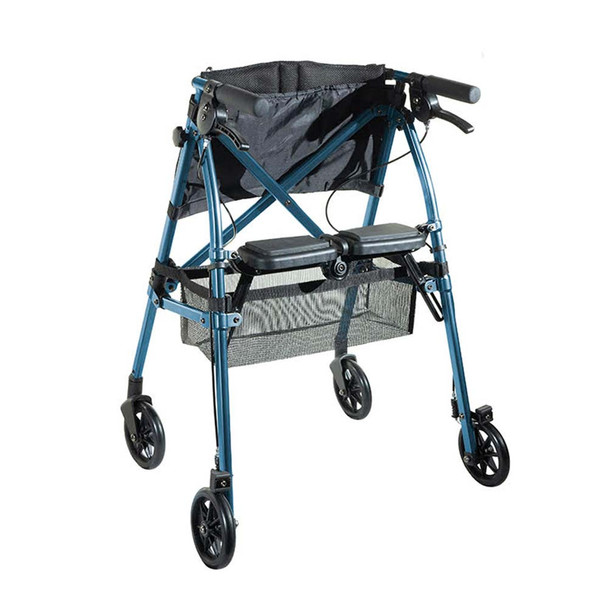 Portable Folding Mobility Walker MWPFL1  Open Back View Blue