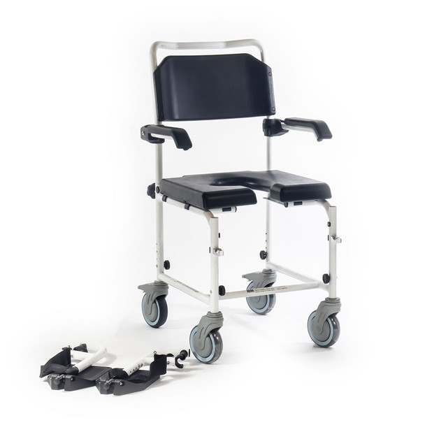 Contenda Attendant Wheeled Commode ATMC1 Removable Leg Rests