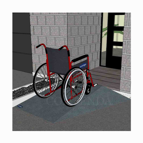 Rubber-Ramp 150mm 1-10 RW Grey-with shown to scale wheelchair