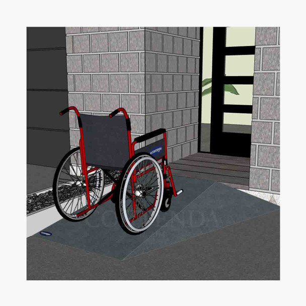 Rubber-Ramp 175mm 1-10 RW Grey-with shown to scale wheelchair