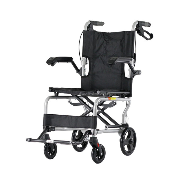 Lightweight Portable Travel Wheelchair - Front Left View