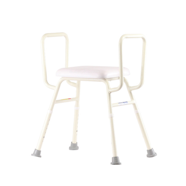 Shower Stool With Arms Padded Seat SSAPA1 - Front Left View