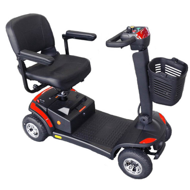 Small Portable Mobility Scooter Bandit - Front Right View Red