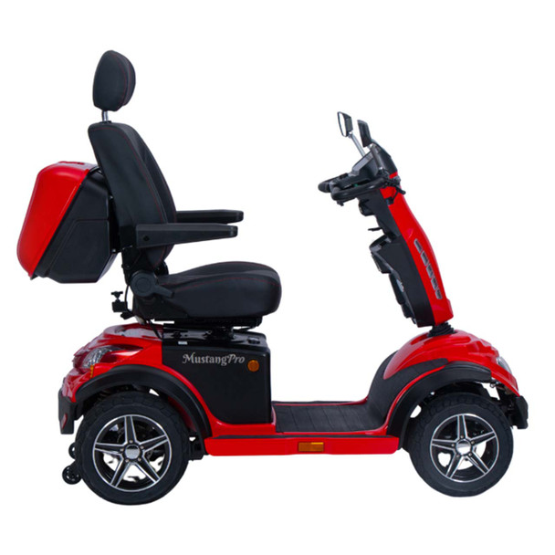 Mustang Pro Heavy Duty Mobility Scooter - Side View Red
