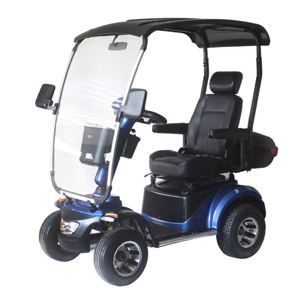 Covered Mobility Scooter Albatross Golf - Front Left View Blue
