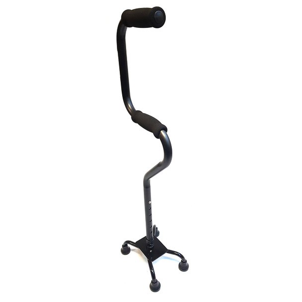 Small Base Quad Walking Stick Stand Aid - Top Left View