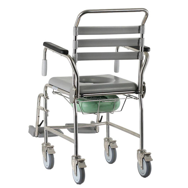 Commode Mobile Shower Stainless B4026S - Back Left View