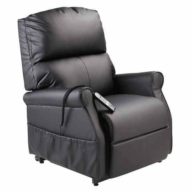 Lift Chair Recliner Torrens Dual Charcoal Black Vinyl