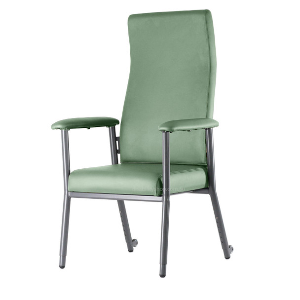 Katie High Back Chair 200kg Capacity Sage - Green Front Left View