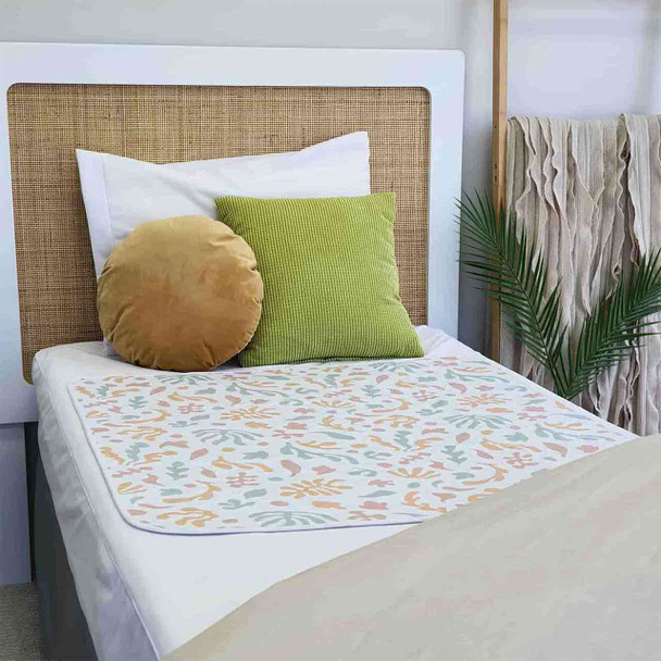 Conni Waterproof Bed Pad - Organic Print Demonstration 2