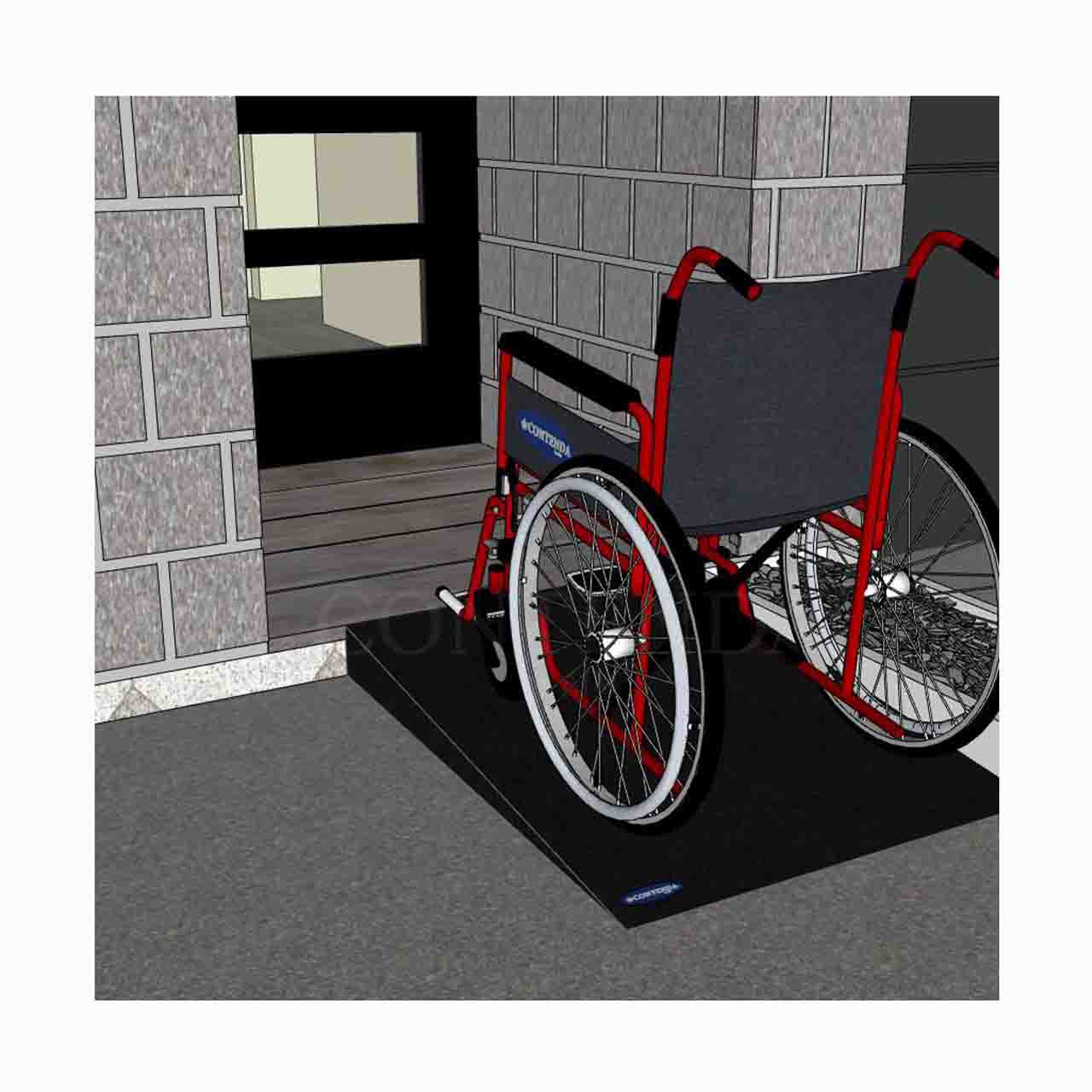 Rubber-Ramp 120mm 1-10 STD Black-with shown to scale wheelchair