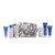 Phytomer skincare gift set with multiple blue travel tubes and travel bottles in botanical-printed cosmetic bag.