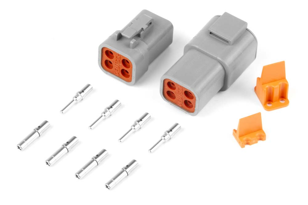 Plug and Pins Only - Matching Set of Deutsch DTP-4 Connectors (25 Amp ...