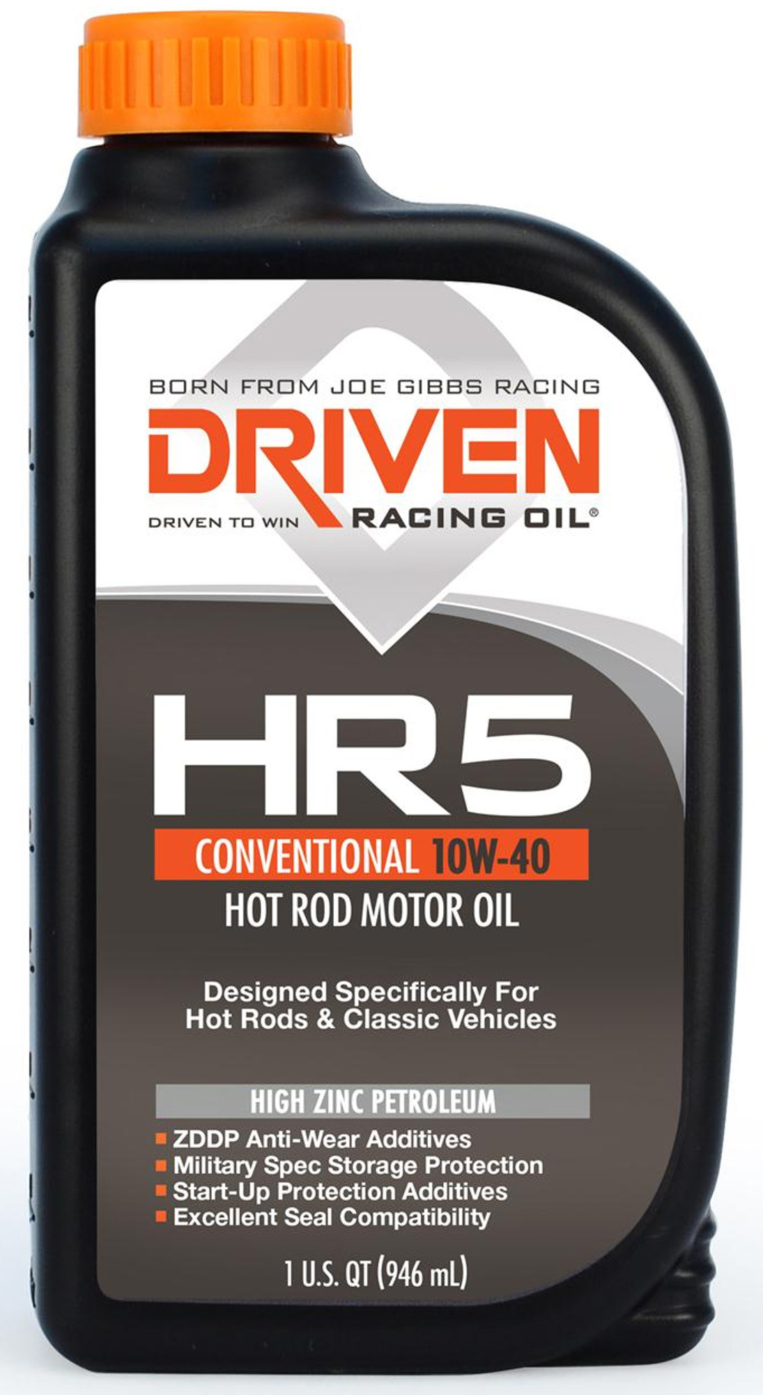 Joe Gibbs DRIVEN HR5 High Zinc Conventional Motor Oil, 10W40, Quart