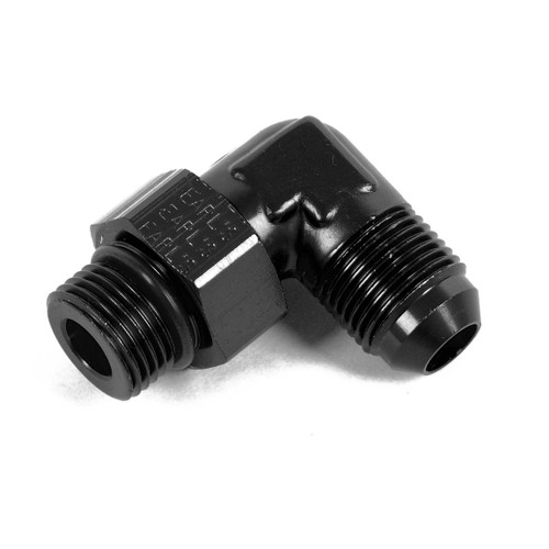 Earls AT Aluminum Adapters, Black Ano 90 Deg -10 Male-Male Swivel 7/8"-14, Part #AT949010ERL