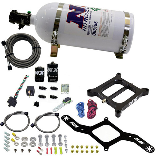 Nitrous Express 4150 Rnc Conventional Plate System W/ .375" Solenoid W/ 10Lb Bottle, Part #NX-55140-10