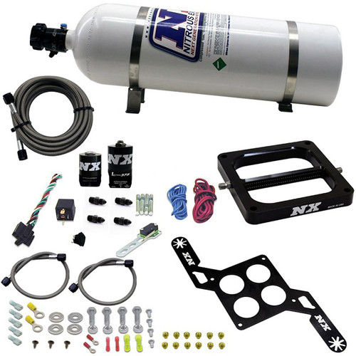 Nitrous Express 4500 Rnc Conventional Plate System W/ .375" Solenoid W/ 15Lb Bottle, Part #NX-55170-15