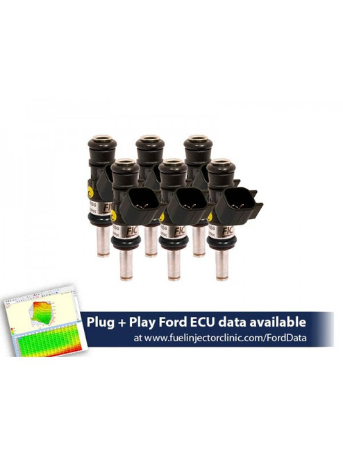 Fuel Injector Clinic 1440cc (140 lbs/hr at 43.5 PSI fuel pressure) FIC Fuel Injector Clinic Injector Set for Ford Mustang V6 (2011-2017), Part #FIC-IS461-1440H