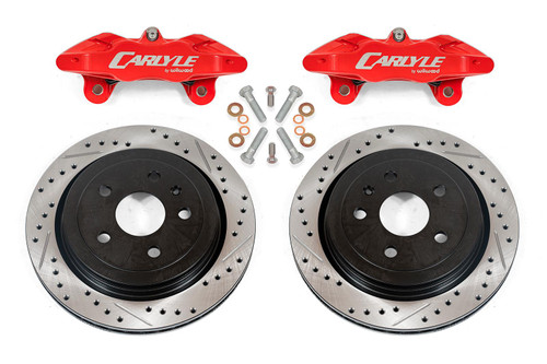 Brake Kit for 15" Conversion, Drilled and Slotted Rotors, Red Calipers - C7 Corvette