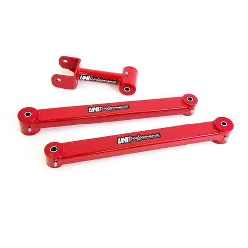 UMI 103546-R 05-10 Mustang Rear Tubular Control Arm Kit, Red