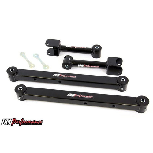 UMI 421516-B 73-77 A-Body Upper & Lower Control Arm Kit, Black