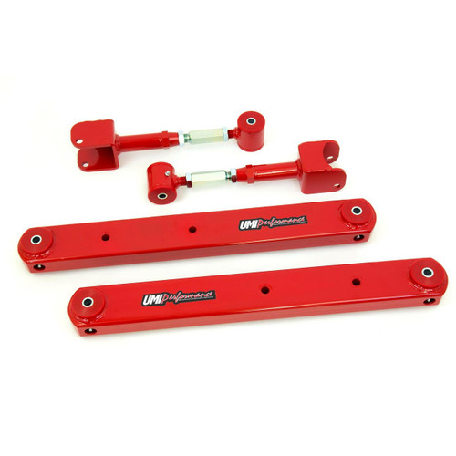 UMI 402126-R 64-67 A-Body Rear Adj. Upper, Boxed Lower Arms, Red