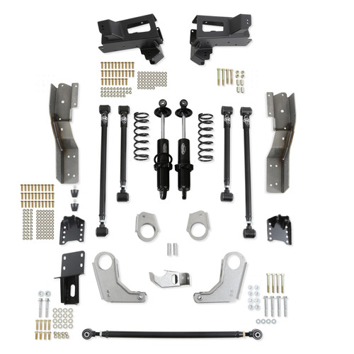 QUADRALINK REAR SUSPENSION KIT - NON-ADJUSTABLE SHOCKS - WELD-IN AXLE BRACKETS.